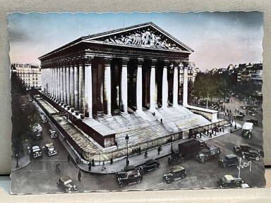 Original WWII Era French Architecture Postcard, Paris en Flanant Eglise de la Madeleine