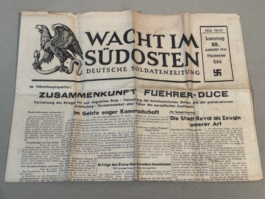 Original WWII German Soldier's Newspaper WACHT IM SDOSTEN, August 30 1941