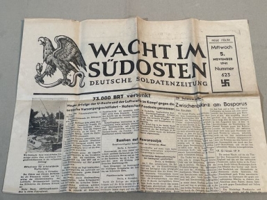Original WWII German Soldier's Newspaper WACHT IM SDOSTEN, Nov. 5 1941