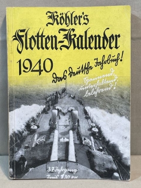 Original WWII German Fleet Calendar 1940 Book, Flotten-Kalender