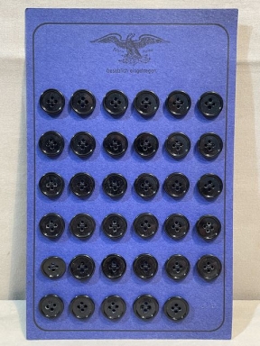 Original WWII Era German Card of Black Plastic Buttons
