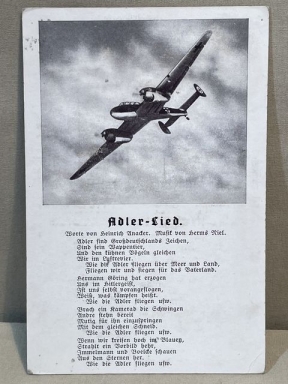 Original WWII German Song Postcard, Adler-Lied