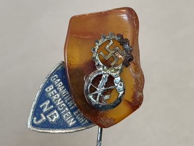 Original Nazi Era German DAF Lapel Stick Pin, AMBER