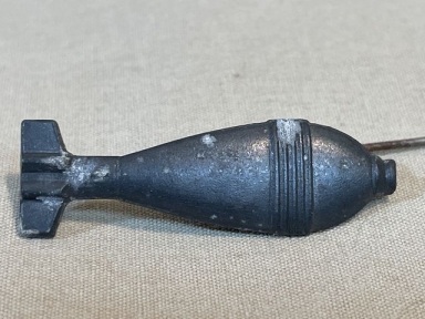 Original Nazi Era German Metal Weapons Stick Pin, 8cm Mortar Round