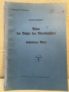 Original WWII German KM Atlas of the Black Sea Density, Atlas der Dichte des Meerwassers