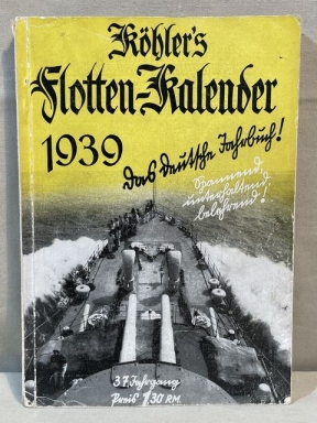 Original WWII German Fleet Calendar 1939 Book, Flotten-Kalender