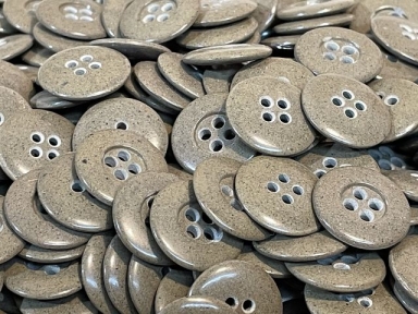 Original WWII German Khaki Colored Glass Buttons, 18mm