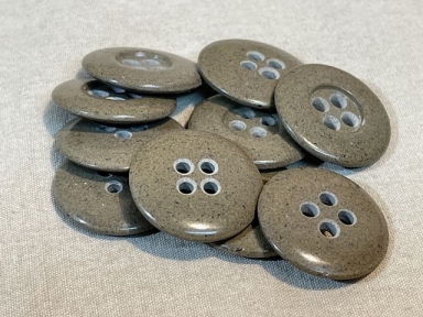 Original WWII German 18mm Khaki Glass Buttons, SET OF 10