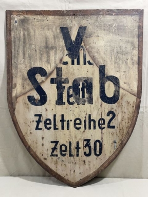 Original Nazi Era German Tent Location Metal Sign from Reichspartie Day Nuremberg