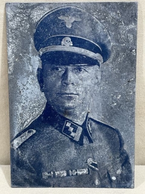 Original WWII German Waffen-SS Officer Photograph Negative Plate