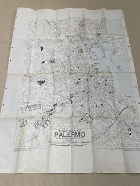 Original WWII US Army "Town Plan of Palermo" (Sicily) Map, 1943 GRID PROVISIONAL