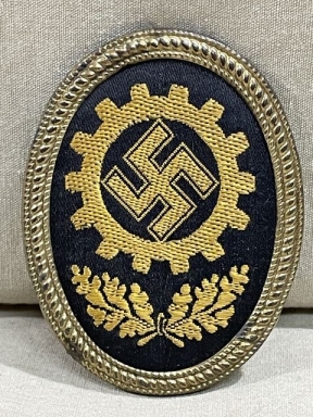 Original Nazi Era German DAF Visor Cap Badge