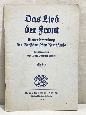 Original WWII German Soldiers Song Book, Das Lied der Front