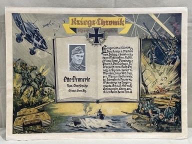 EARLY POSTWAR German Soldier's Service Print, Medical Oberschtze
