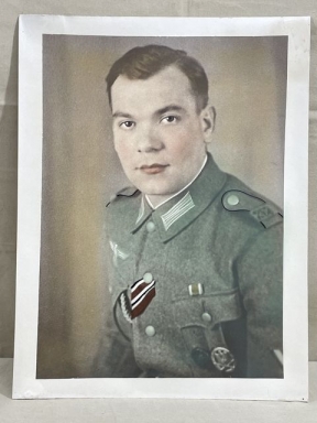 Original WWII German Detail Enhanced Color Photograph, Decorated Army Gefreiter