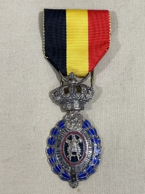 Original 1958 Belgium 25 Years of Labor Medal (Silver), Habilete Moralite Bekwaamheid Zedelijkheid