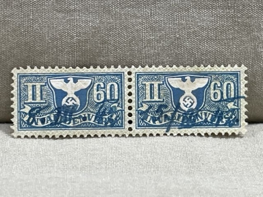 Original Nazi Era German ID/Membership Book Dues Stamps, Set of 2