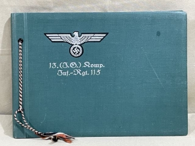 Original WWII German EMPTY Army Service Photo Album, Infantry Regiment 115
