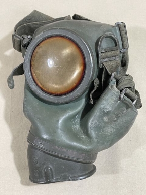 Original WWII German Soldiers M38 Gas Mask, GREEN RUBBER