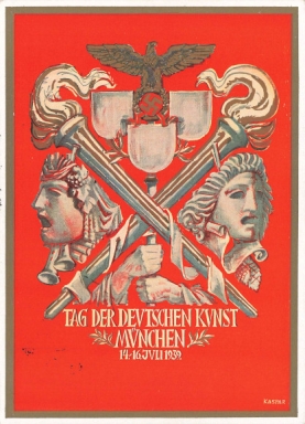 Original 1939 German Commemorative Postcard, Day of German Art