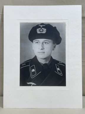 Original Nazi Era German Early PANZER Soldier's Photograph on Backing