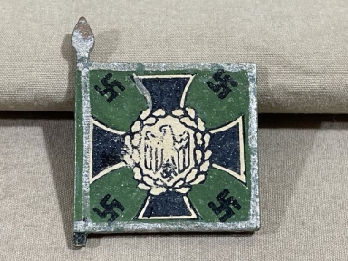 Original Nazi Era German Hand-Painted Wooden Flag Pin, Jger