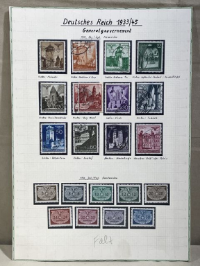 Original WWII German 1933/45 General Government Stamp Set, MOUNTED