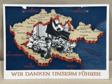 Original Nazi Era German HITLER Personality Postcard, WIR DANKEN UNSERM FHRER