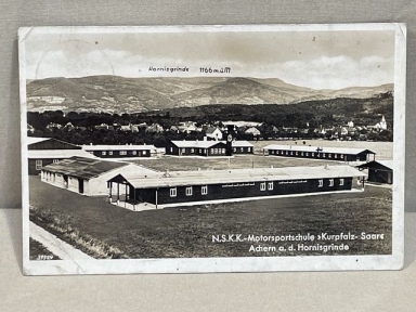 Original 1936 German Postcard, NSKK Motor Sport School Barracks
