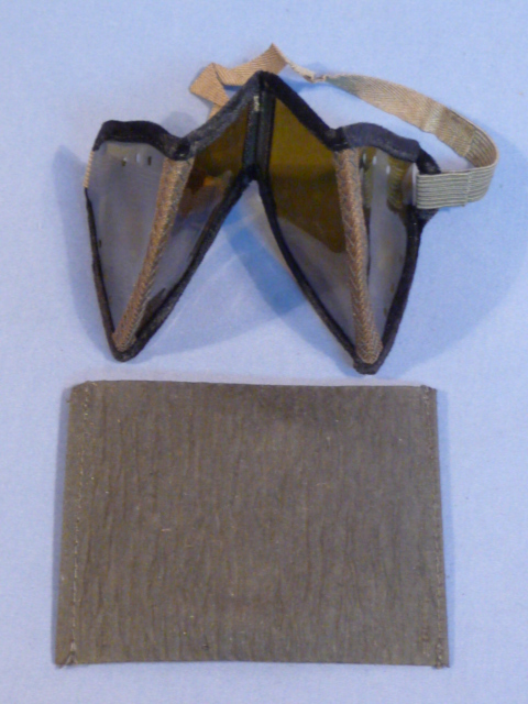 Original WWII German Augenschtzer 42 Tinted Goggles with Case