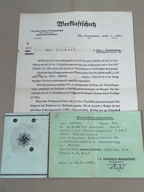 Original WWII Era German RLB Documents Set, Reichsluftschutzbund