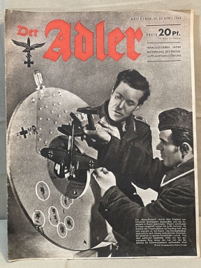 Original WWII German Luftwaffe Magazine Der Adler, April 1944