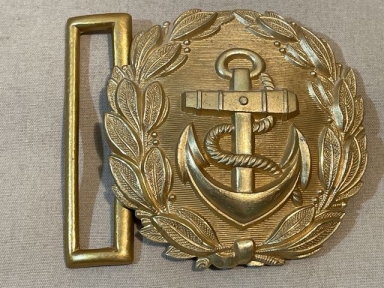 Original WWII German Kriegsmarine Officer's Belt Buckle, Maker Marked