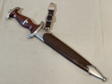 Original Nazi Era German SA M33 EM Dagger with Scabbard and Hanger, Eickhorn RZM Marked