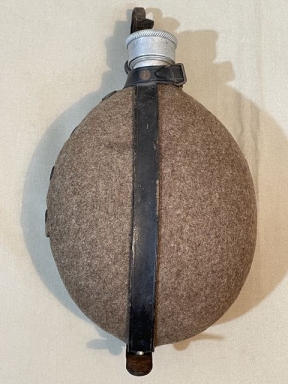 Original Nazi Era German BROWN Cover Political Style Canteen, RZM Marked
