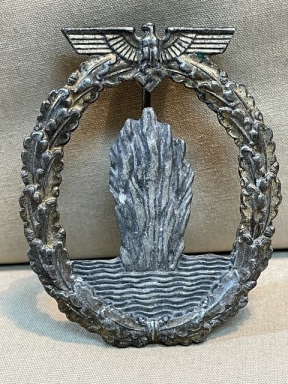 Original WWII German Kriegsmarine Minesweeper War Badge, Incomplete