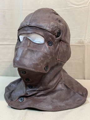 Original Pre-WWII Civilian Aviator's Protective Leather Hood