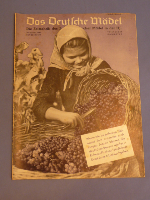 Original WWII German Hitler Youth Magazine, The German Girl