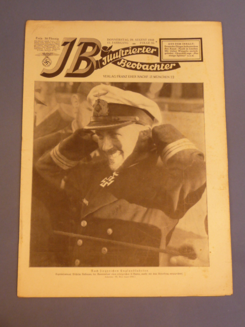 Original WWII German Illustrierter Beobachter Magazine, U-Boat Knights Cross Holder