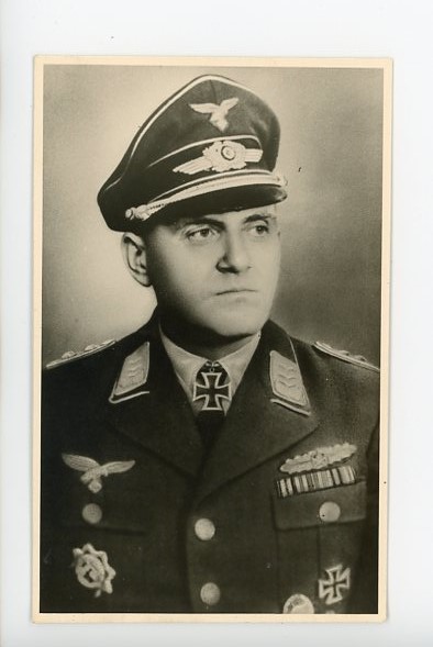 Original WWII German Postcard, Highly Decorated Fallschirmj�ger