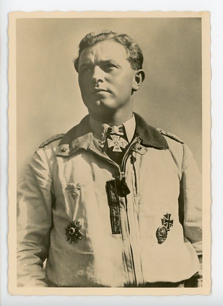 Original WWII German Personality Postcard, Oberstleutnant Oesau
