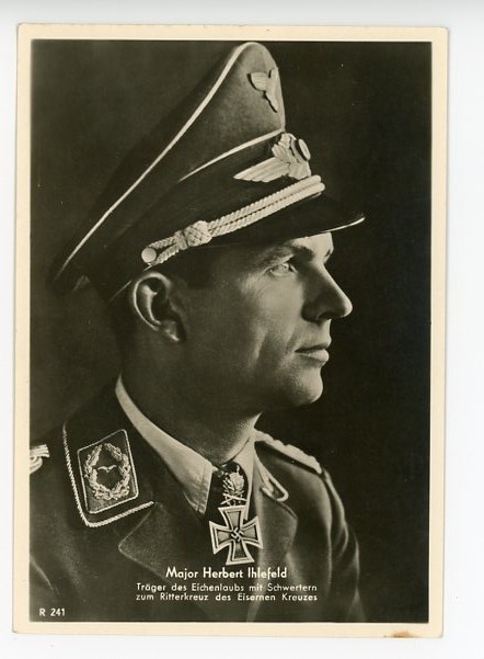 Original WWII German LW Personality Postcard, Major Ihlefeld