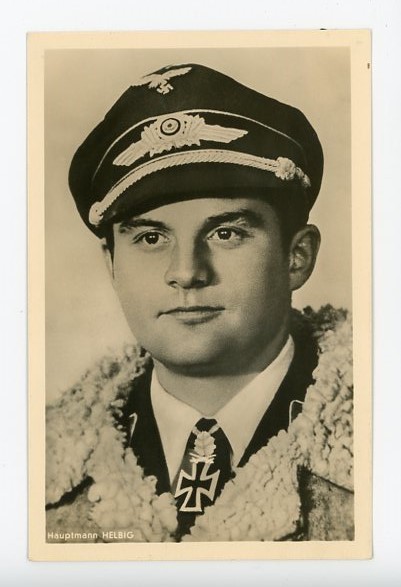 Original WWII German Personality Postcard, Ritterkreuztr�ger Hauptmann Helbig