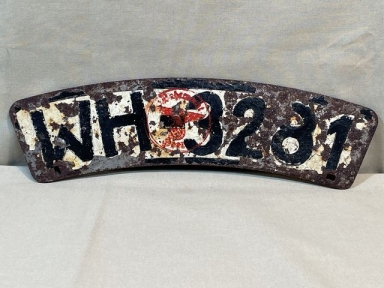 Original WWII German Wehrmacht Heer Motorcycle License Plate