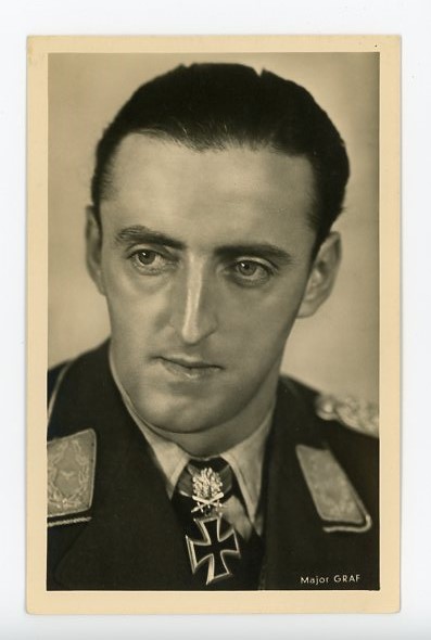 Original WWII German Personality Postcard, Major Graf