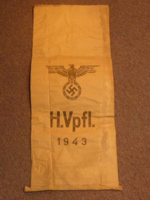 RARE! Original WWII German Large Paper Ration Bag, UNUSED!