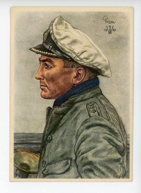 Original WWII German Personality Postcard, U-Boot Kapitnleutnant Prien