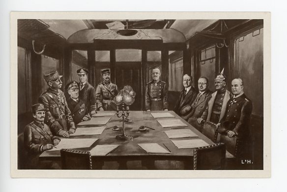 Original Pre-WWII French Postcard, Signing of the Armistice