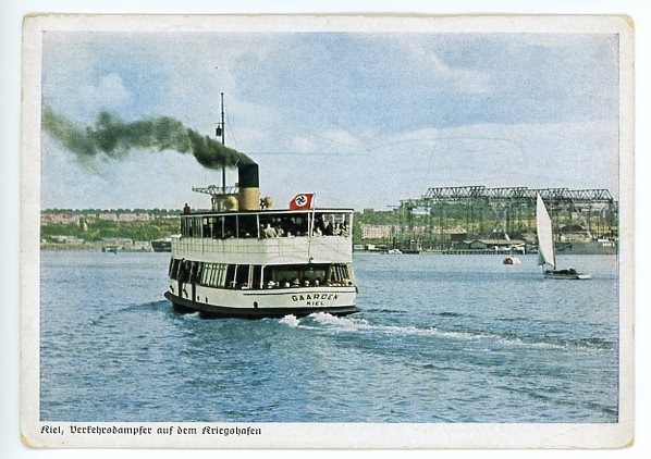 Original WWII German Feldpost Postcard, Transport Steamers