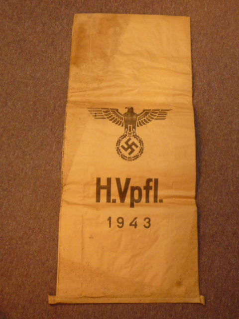 RARE! Original WWII German Large Paper Ration Bag, UNUSED!